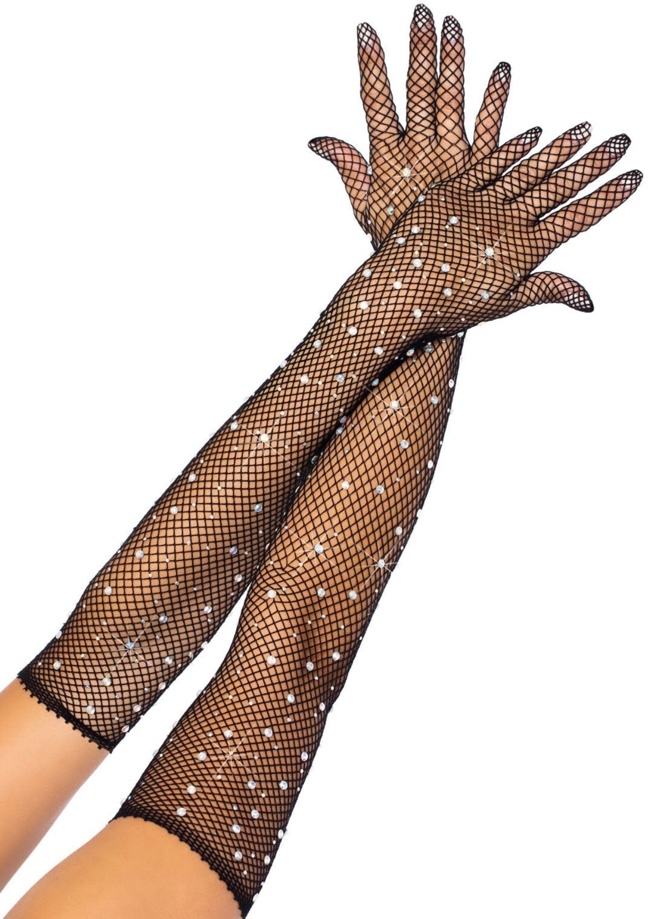 Rhinestone Long Sleeve Gloves