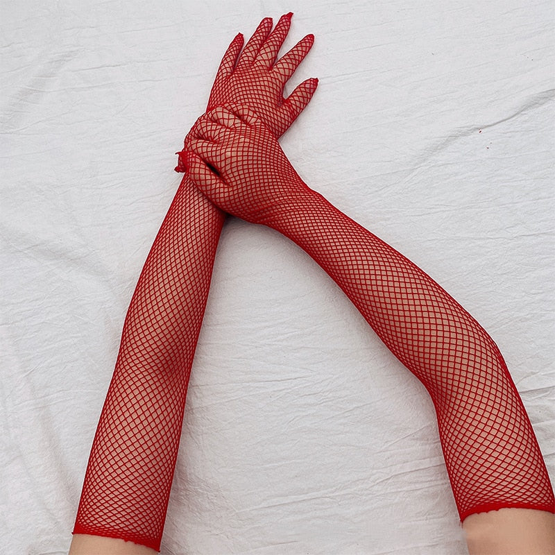 Fishnet Long Sleeve Gloves