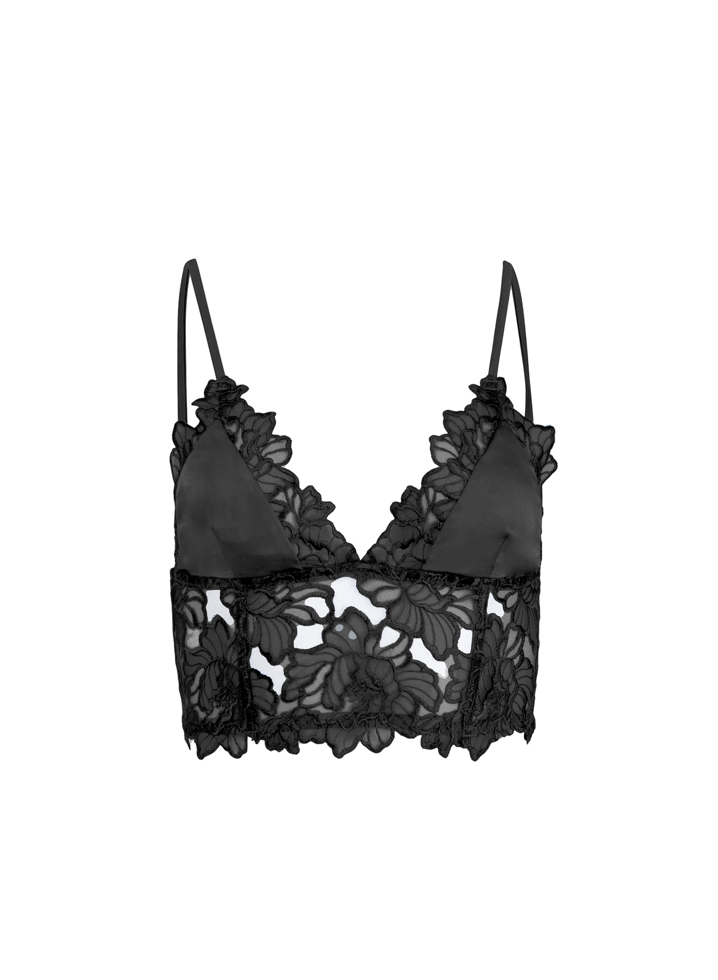 Whitney Embroidery Longline Triangle Bra